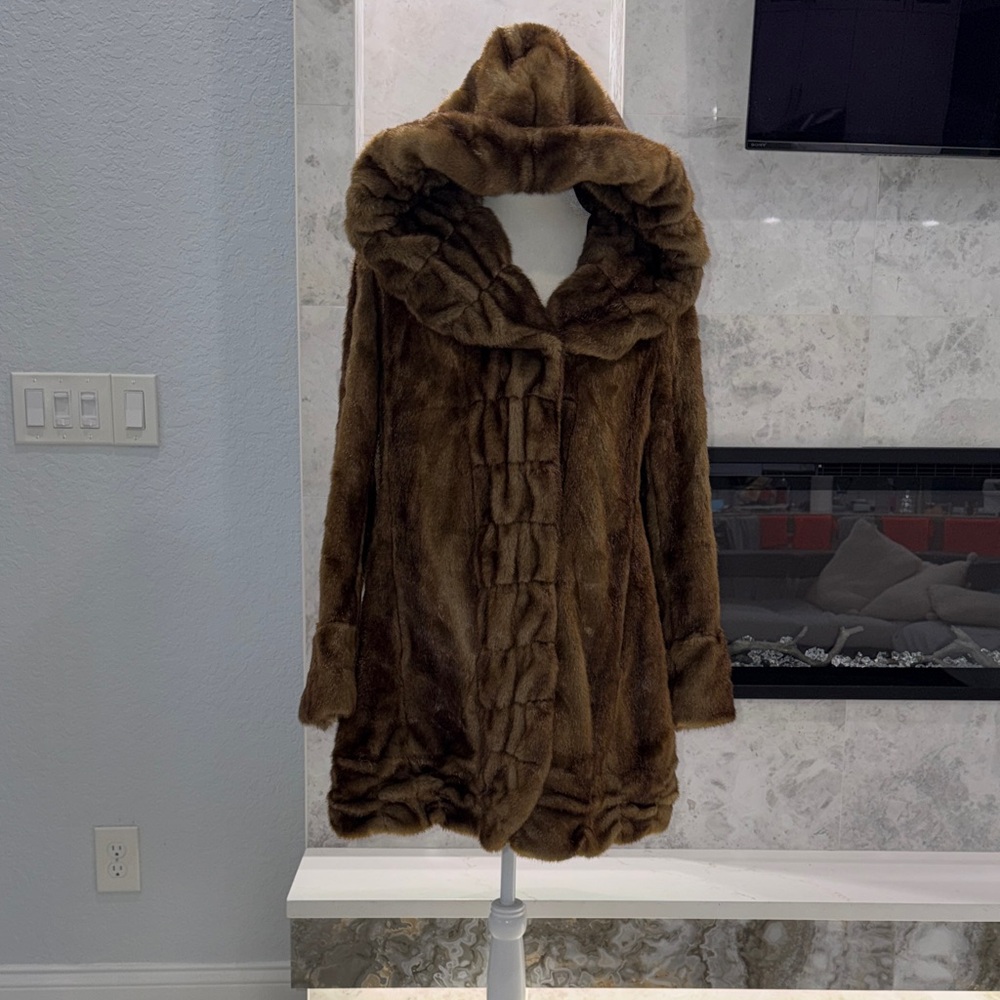Vegan Fur Hooded Coat